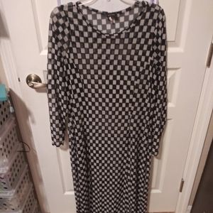 Haute mess sheer checkered long shirt